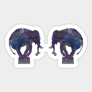 Balance - elephant in mixed media Sticker